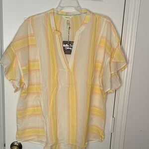 Matilda Jane Pastel Yellow & Pink Striped V-Neck Tunic